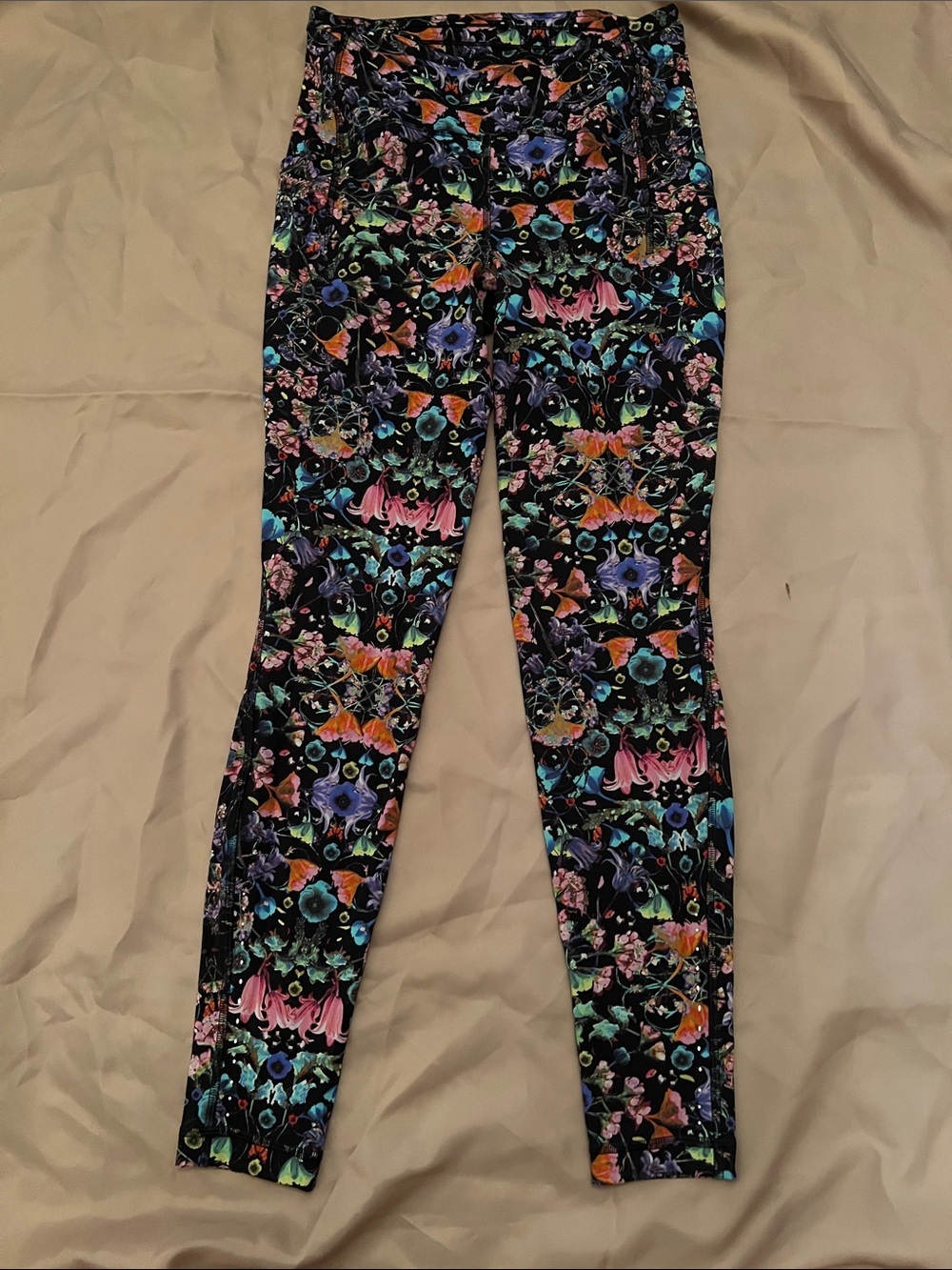 lululemon athletica Black Floral Multicolor Leggings